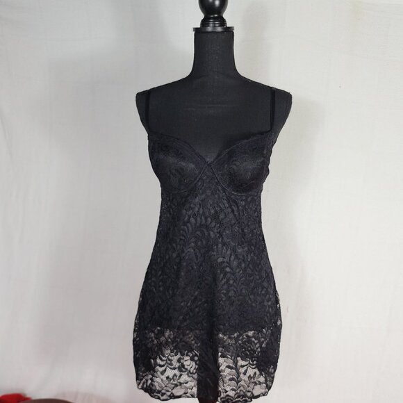 Midnight Coco Black Adjustable Strap Lined Bodice Polyamide Span Lace Camisole M - Picture 1 of 16